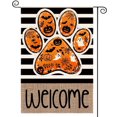 thumbnail image 1 of Sm:)e Welcome Dog Paw Ghost Spider Web Bat Halloween Garden Flag 12 x 18 Inch, Double-Sided Printing, Outdoor Welcome Decor for Fall Yards, 1 of 6