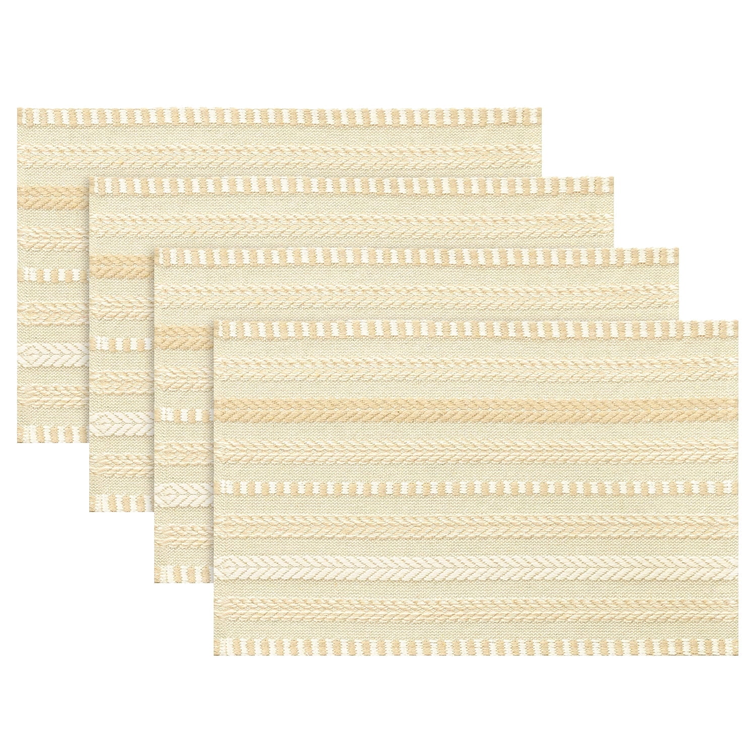 Sm:)e Wheat Ear Burlap Brown Farmhouse Woven Placemats Set of 4,12x18 Inch, Seasonal Holiday Rustic Kitchen Dining Table Decoration for Home Party Decor