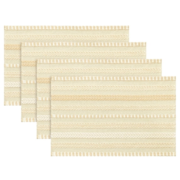 Sm:)e Wheat Ear Burlap Brown Farmhouse Woven Placemats Set of 4,12x18 Inch, Seasonal Holiday Rustic Kitchen Dining Table Decoration for Home Party Decor