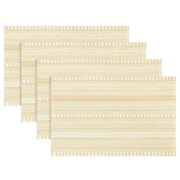 Sm:)e Wheat Ear Burlap Brown Farmhouse Woven Placemats Set of 4,12x18 Inch, Seasonal Holiday Rustic Kitchen Dining Table Decoration for Home Party Decor