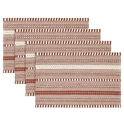 Sm:)e Wheat Ear Caramel Farmhouse Woven Placemats Set of 4,12x18 Inch, Seasonal Holiday Rustic Kitchen Dining Table Decoration for Home Party Decor
