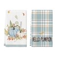 thumbnail image 1 of Sm:)e White Pumpkin Leaves Fall Thanksgiving Kitchen Dish Towels 18x26 Inch Set of 2, 1 of 6