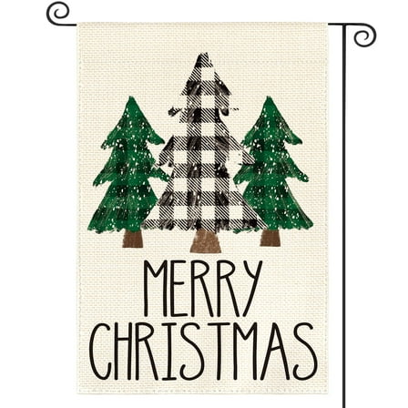 Sm:)e Winter Christmas Tree Garden Flag 12 x 18 Inch