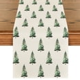 thumbnail image 1 of Sm:)e Xmas Tree Christmas Table Runner, Seasonal Winter Kitchen Dining Table Decoration for Home Party Decor 13x72 Inch, 1 of 8