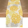 thumbnail image 1 of Sm:)e Yellow Dahlia Floral Pinnata Summer Table Runner 13x72 Inch, Spring Kitchen Dining Table Decoration for Home Party Decor, 1 of 7