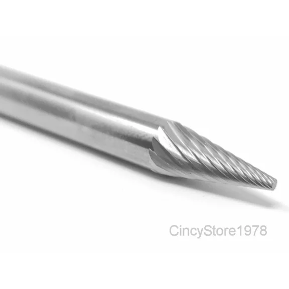 Sm1S Cone Shape 1/4" Carbide Burr Bur Tool Die Grinder Bit 1/4" Shank New