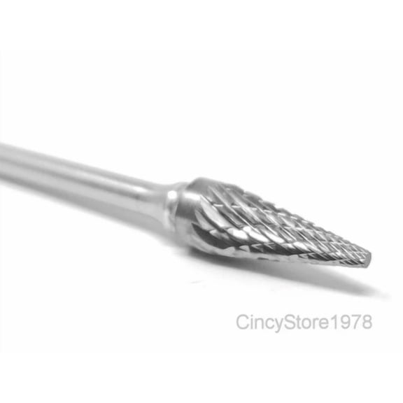 Sm51D Cone Shape Carbide Burr Bur Cutting Tool Die Grinder Bit 1/8"