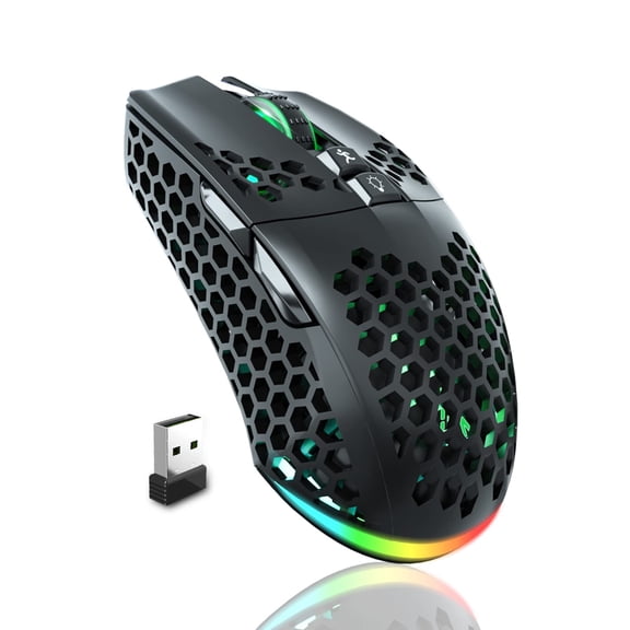 Sm600 Shell Gaming Mouse Wireless Tri-modes Bt/2.4g Wireless/type-c Wired Gamer With 2 Side Buttons Macro And Rgb Light For Pc/mac/laptop Black