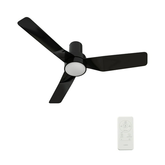 Smaair 44" 3 Blades Flush Mount Ceiling Fan with Remote and Light Kit for Indoor Home