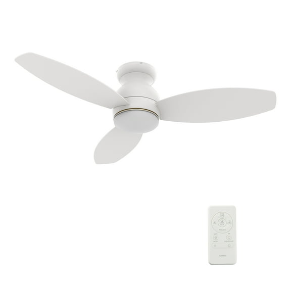 Smaair 44" White Smart Indoor Wifi Ceiling Fan with Dimmable LED Light and Remote Control