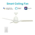 thumbnail image 1 of Smaair 52" 3 Blade White Smart Ceiling Fan with Wall Control and Light, 1 of 9