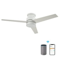 Smaair 52" 3 Blades White Smart Ceiling Fan with Light, Wall Control and Remote by Wifi App