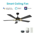thumbnail image 1 of Smaair 52" 5-Blade Black and Gold Ceiling Fan with LED Light Kit & Remote Control, 1 of 9