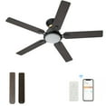thumbnail image 1 of Smaair 52" 5-Blade Smart Rustic Ceiling Fan with Dim LED and Remote Reversible Blade, 1 of 10
