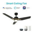 thumbnail image 1 of Smaair 52" Black/Gold Wifi LED Ceiling Fan with Remote and Light for Bedroom, 1 of 6