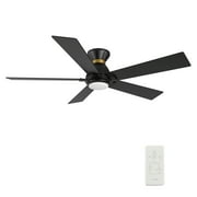 Smaair 52" Low Profile Indoor Wifi Ceiling Fan with Dim Light Remote Reversible