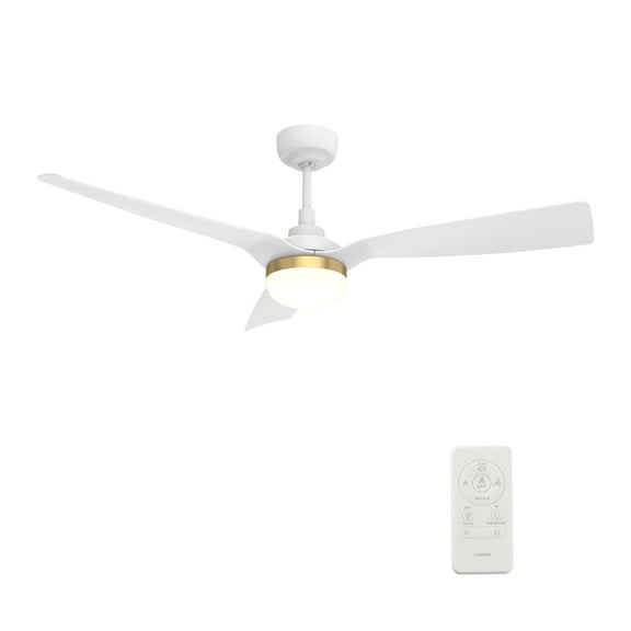 Smaair 52" Smart Voice Control Indoor Ceiling Fan with Remote and Dimmable Lights (White and Gold)