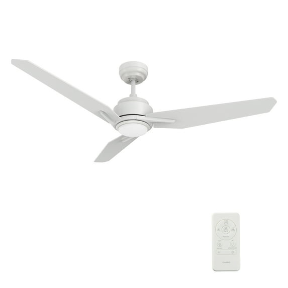 Smaair 52" White Wifi LED Ceiling Fan with Remote and LED Light for Bedroom