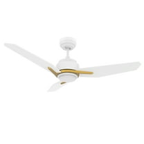 Smaair 52" White/Wood Smart Ceiling Fan with Remote and Dim Light, 3 Blade