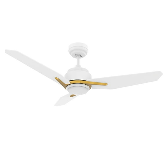 Smaair 52" White/Wood Smart Ceiling Fan with Remote and Dim Light, 3 Blade