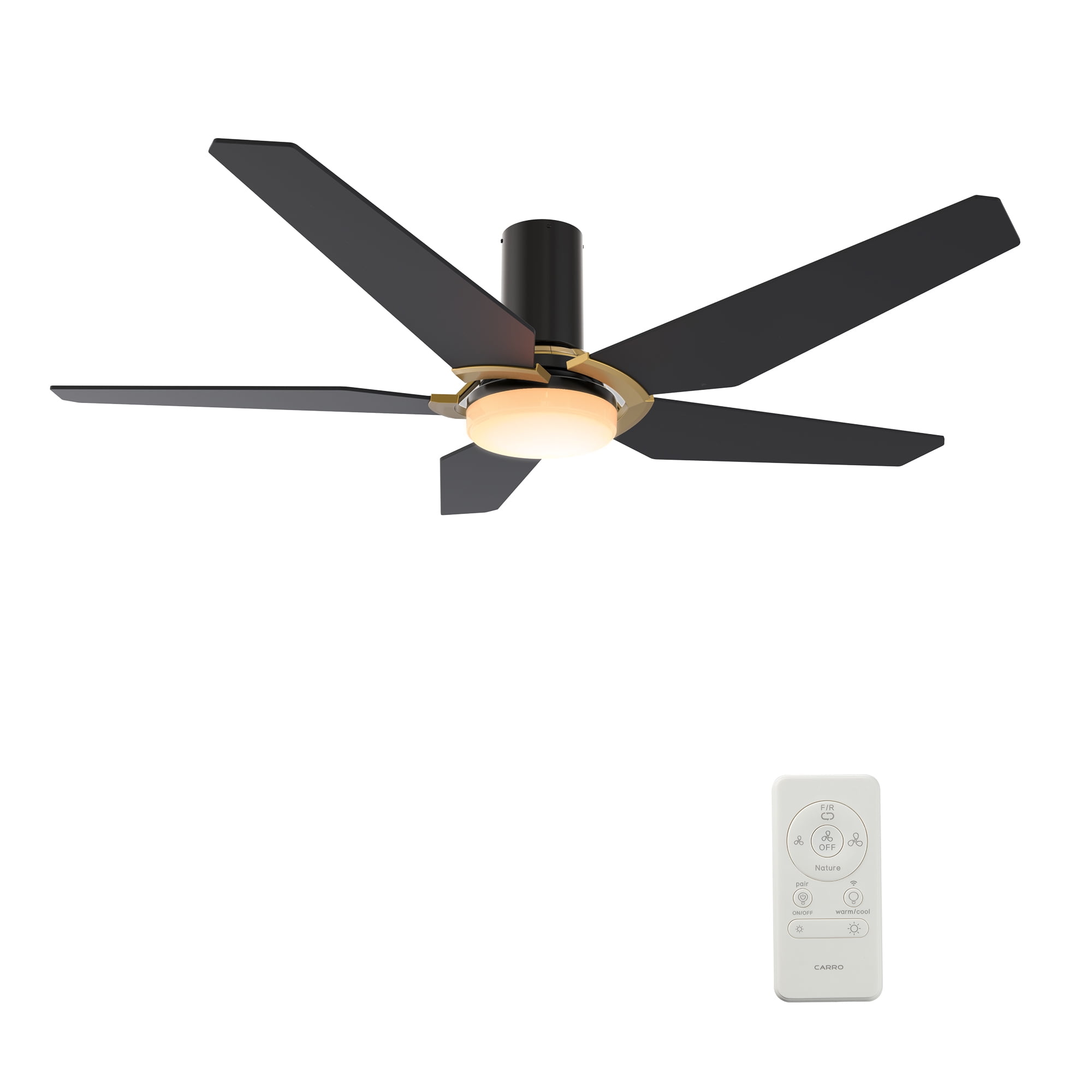 Smaair 52 inch Indoor Ceiling Fan with Light and Remote, Timer and