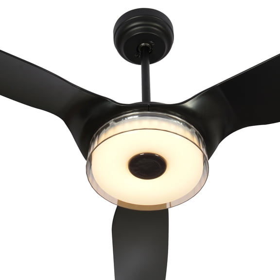 Smaair 60" Black Ceiling Fan with Dimmable LED Light and 10-speed DC Motor for Smart Home