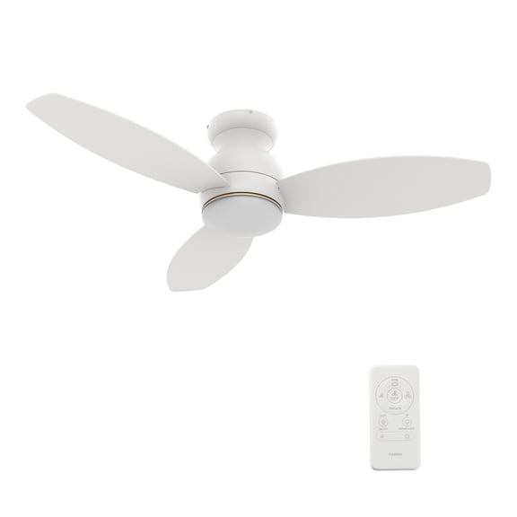 Smaair Flush Mount Indoor Ceiling Fan with LED Light and Remote, 52" 3 Blade