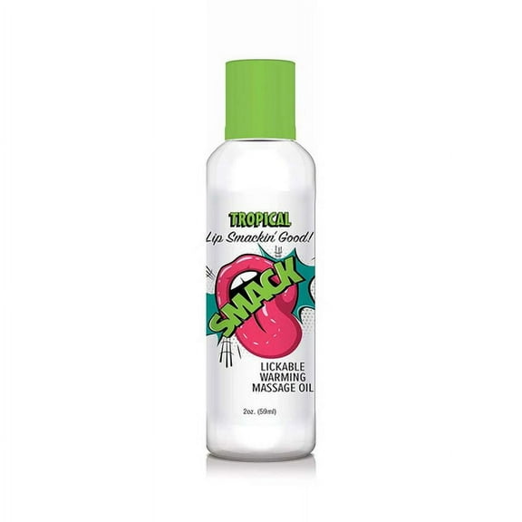 Smack Lickable & Warming Massage Oil by Little Genie Tropical 2 oz.
