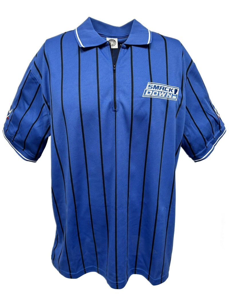 E.W.S. Smackdown Live WWE WWF Referee Shirt, Adult Size L, Royal