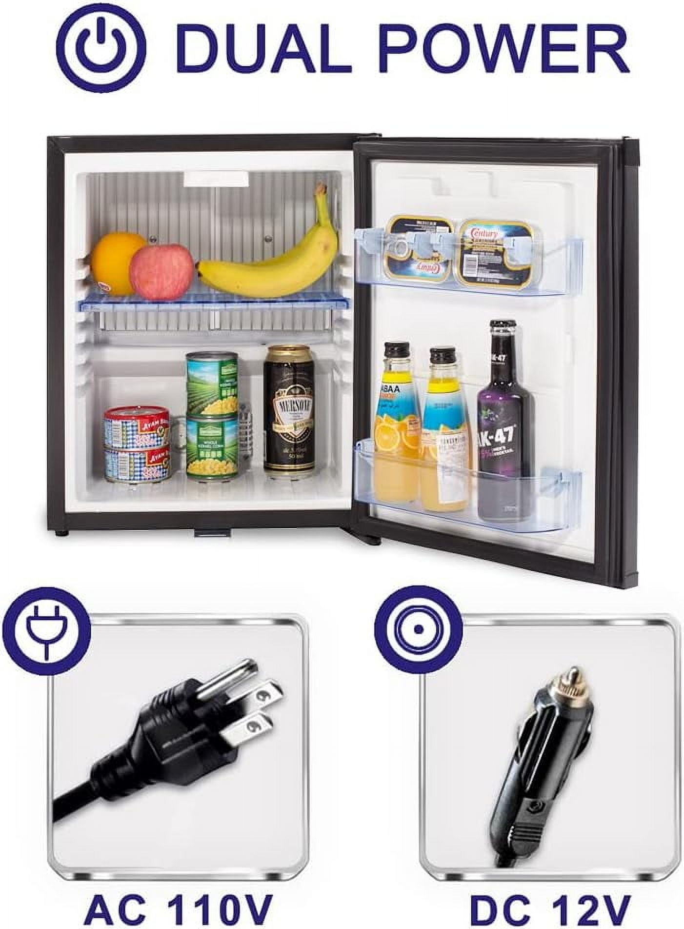 Smeta 1.0 Cu ft Absorption Refrigerator 12V DC/110V AC Portable for Bedroom, Office, Dorm with Lock Reversible Door