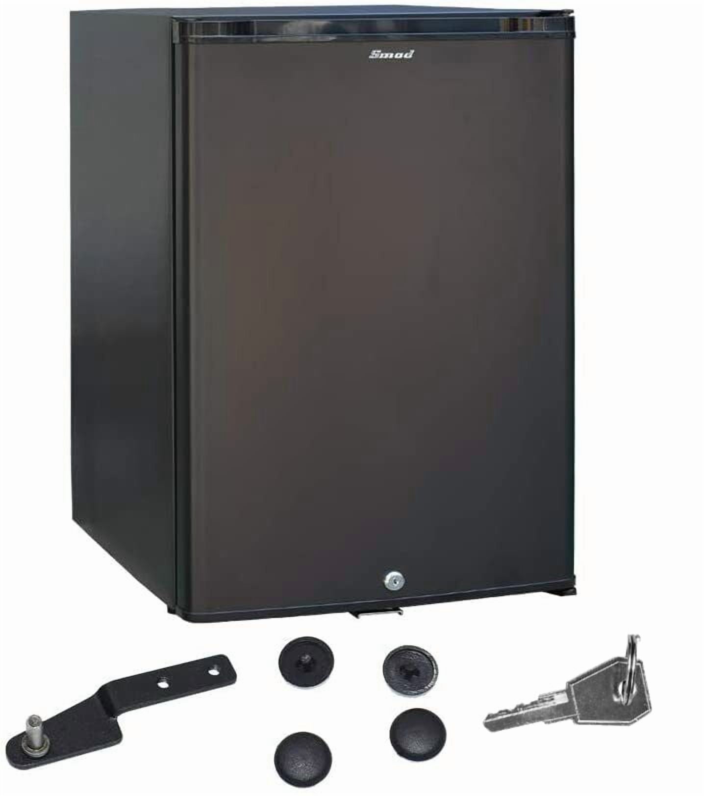 Smad 1.7 Cu ft Portable Absorption Mini Fridge No Noise with Lock, Adjustable Foot, Reversible Door