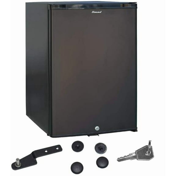 Smad 1.7 Cu ft Portable Absorption Mini Fridge No Noise with Lock, Adjustable Foot, Reversible Door