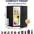thumbnail image 1 of Smad 110V/12V Compact Refrigerator Quiet RV Truck Caravan Car Mini Fridge Lock Reversible Door 2.1 Cu ft, 1 of 8
