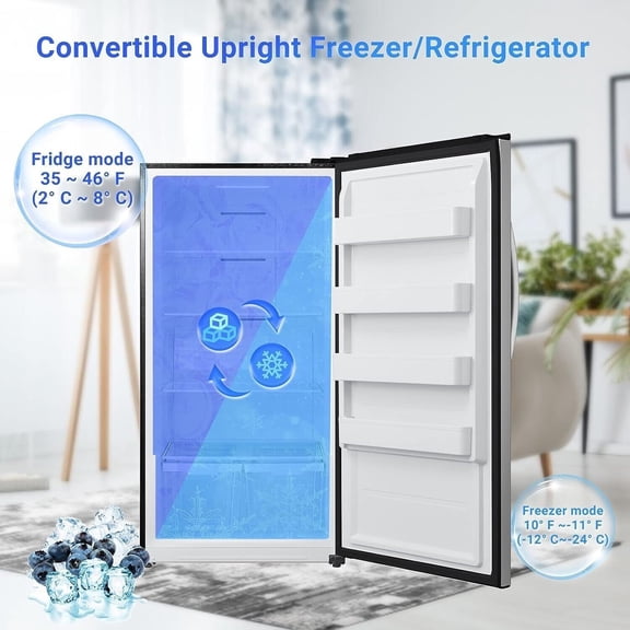 Smad 17 Cu ft Upright Freezer Large Capacity Fridge Refrigerator Frost Free Home Stainless Steel