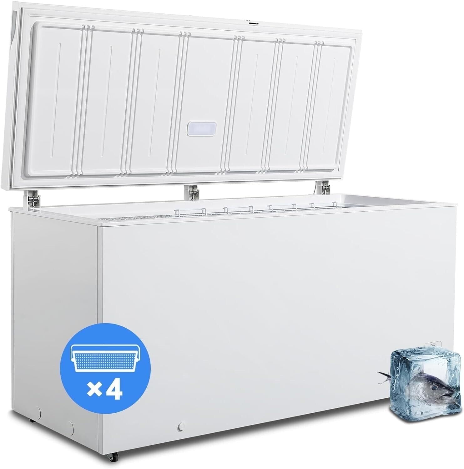 Smad 18 Cu ft Chest Freezer Deep Freezer Adjustable Thermostat Control Wire Basket