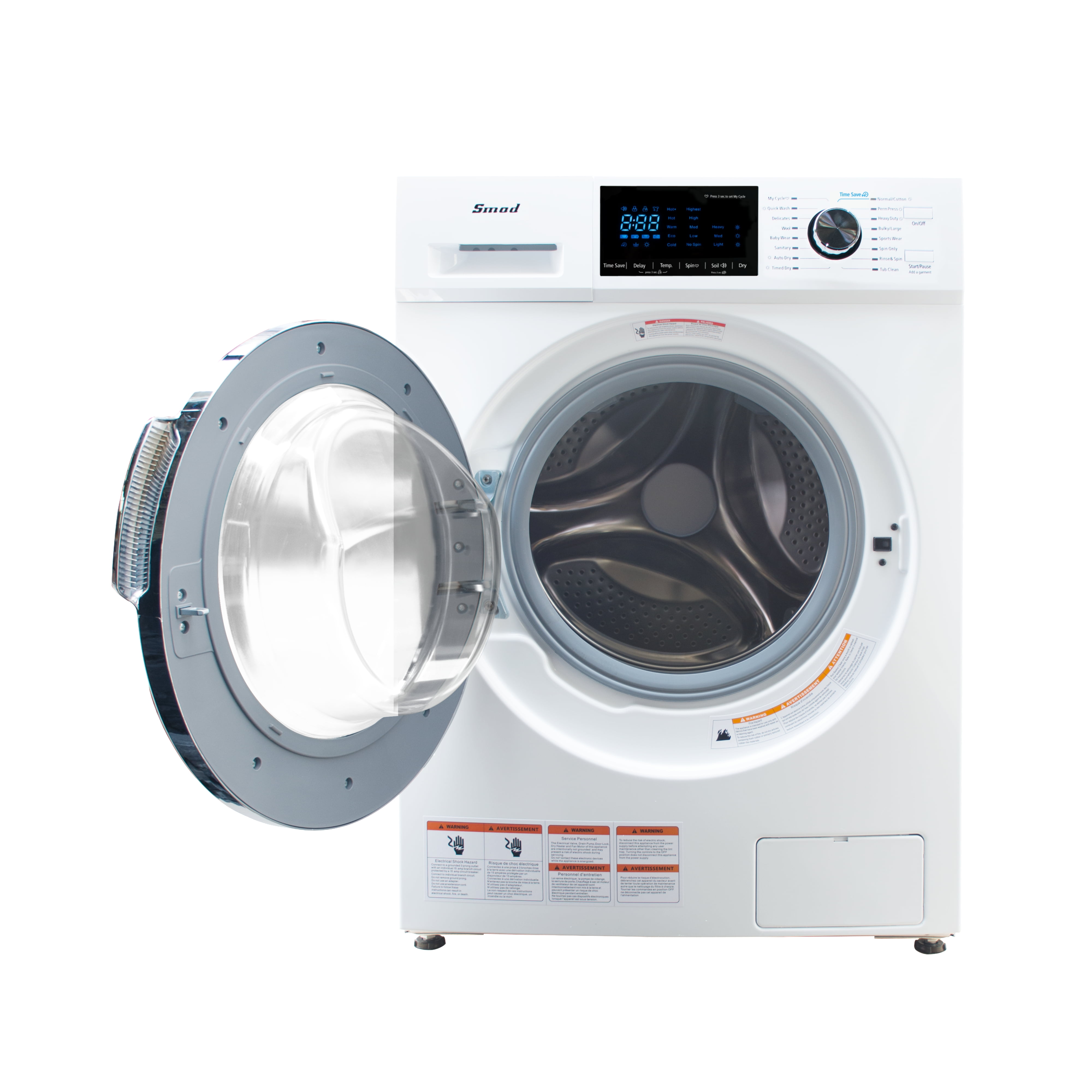 Smad 2.7 Cu ft Front Load Washer and Dryer Combo, 16 Programs Quiet