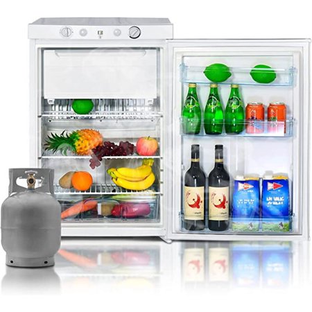 Smad 3.5 Cu ft Propane Refrigerator 3 Way Gas/110V/12V RV Camper Thermostat Flame Indicator