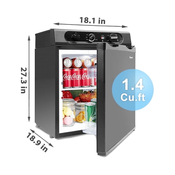 Smad 3 Way 1.4 Cu ft Gas RV Refrigerator Motorhome Truck Mini Fridge Off-grid 12V Compact