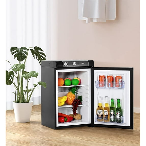 Smad 3 Way 110V 12V LPG Refrigerator Gas Propane 2.1 Cu.ft RV Camper Truck Off Grid Indoor & Outdoor