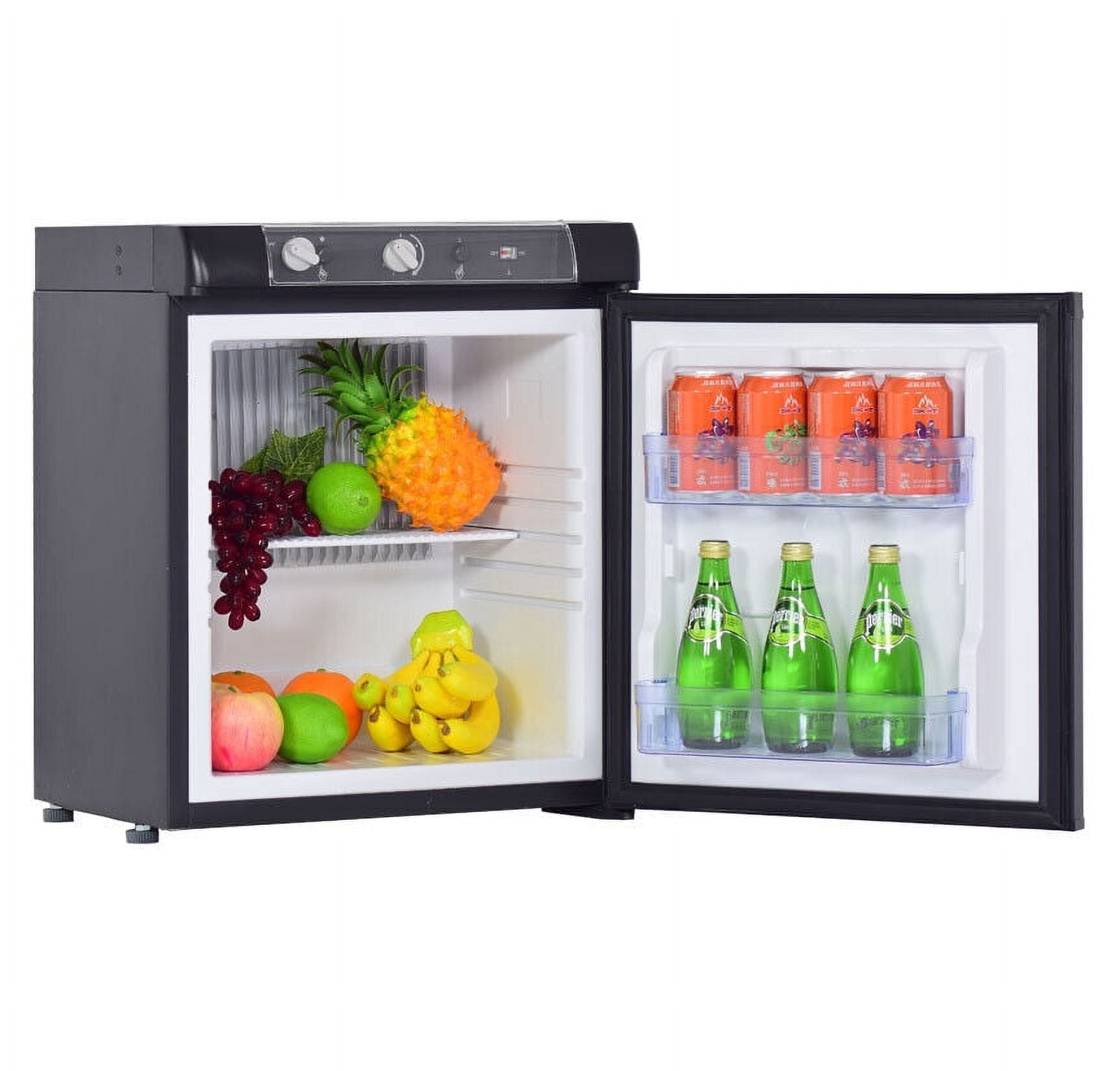 Clearance Smad 3 Way Propane Rv Refrigerator 1.4 Cu.ft, Compact Camper 12 V/110V/Gas LPG Fridge, for Rv, Garage, Black