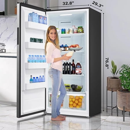 Smad 33 Inch Upright 21 Cu ft Freezer in Stainless Steel F21UFLESSS Left Door Fridge