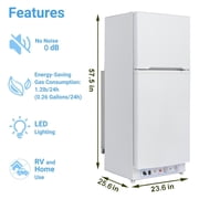 Smad 6.1 Cu.Ft Propane Refrigerator Off Grid 2 Way RV with Freezer for Cabin Boat 110V Gas Fridge White