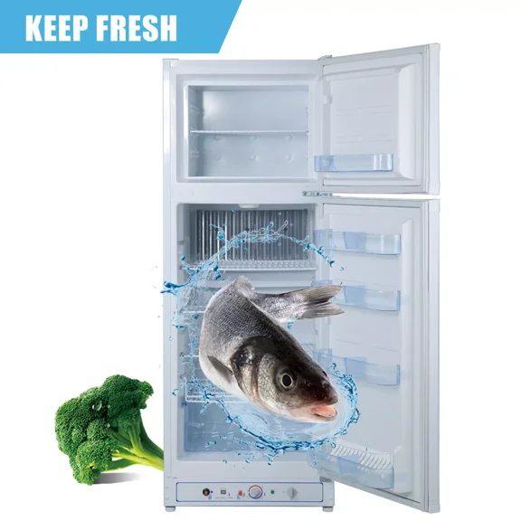 Smad 9.3 Cu ft Propane Refrigerator with Freezer 110V Fridge Garage RV Food Truck Offgrid