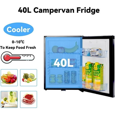 Smad Absorption Refrigerator 1.4 Cu ft Mini Fridge Quiet Compact 40L Truck Fridge 110V/12V Lock