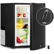 Smad Mini RV Fridge 12V 110V Refrigerator Semi Truck Freightliner Cascadia 2.1 Cu ft Reversible Door