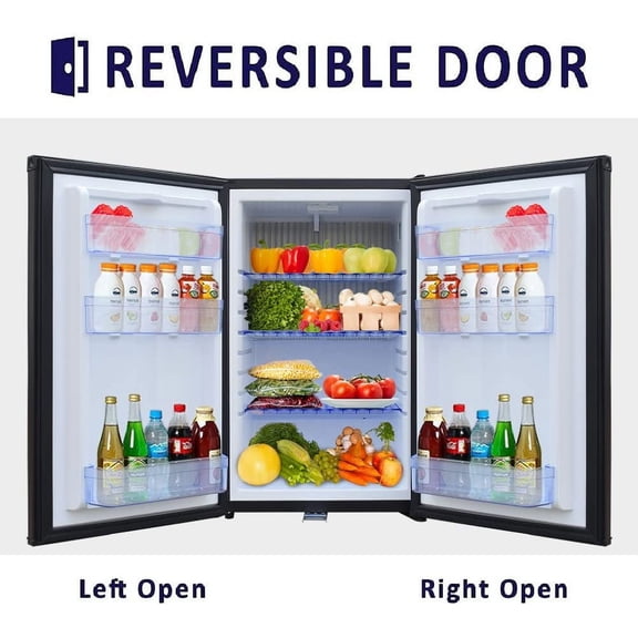 Smad No Noise 1.7 Cu ft Refrigerator Portable Absorption Fridge Adjustable Foot Reversible Door Lock