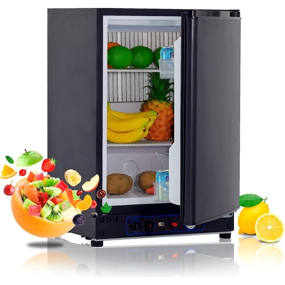 Smad RV Refrigerator 3 Way, RV Fridge 2.1 Cu ft, Gas Propane Outdoor Camper Campervan Travel