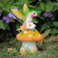 Smadeer Hummingbird Stand on YPF5 Mushroom for Garden Decorations
