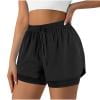 Smaickrr Summer Athletic Shorts for Women High-Waisted Drawstring Elastic Pockets Shorts Gym Workout Running Lounge Shorts Double Layer Shorts