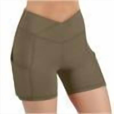 Gswybco Yoga Shorts for Women High Waist Hip Stretch Underpants Running Fitness Gym Shorts Side Pocket Tight Short Pants